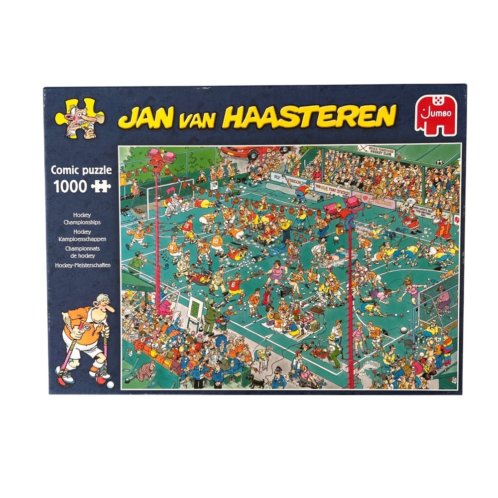 Jan van Haasteren Hockey Championships 1000 Piece Comic Jigsaw Puzzle Complete